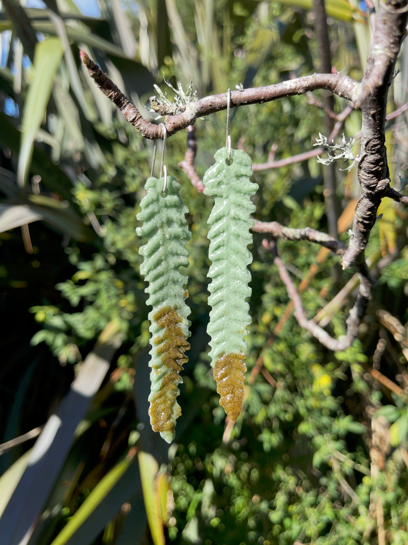 Fern pinna green and brown