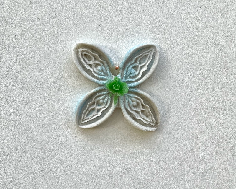 Blooms - White with blue and green