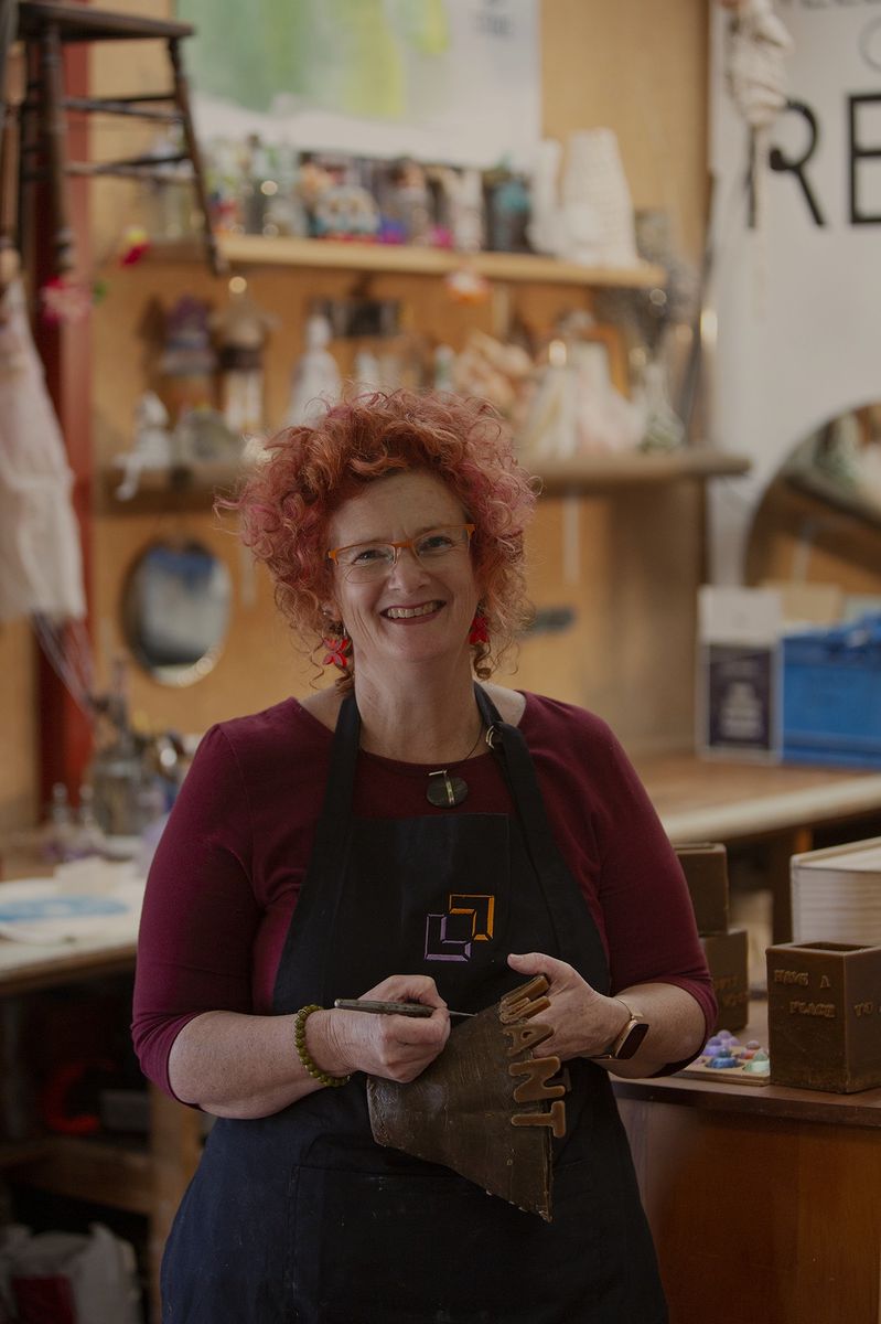 Carmen Simmonds, glass artist and founder of re-storyz